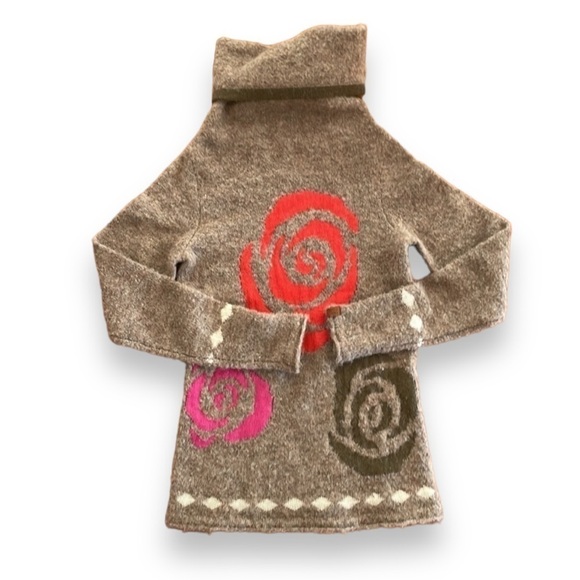 Neve Alpaca Wool sweater Nordic turtleneck colorful neutral apres ski winter - Picture 2 of 12